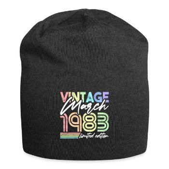 Vintage Mars 1983 Anniversaire Design pour Femmes - Bonnet en jersey - charbon - Devant