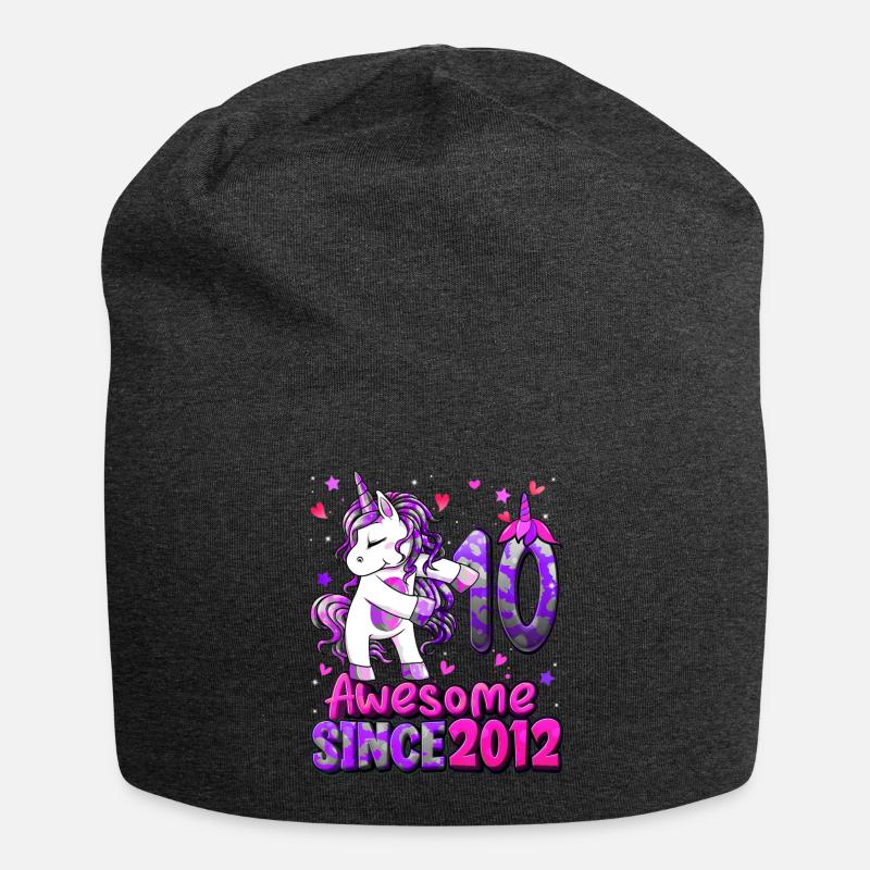 Licorne 10 Anniversaire - Bonnet en jersey - charbon