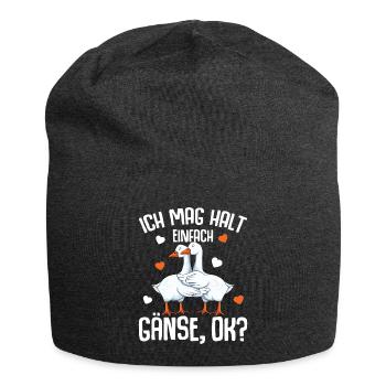 Ich mag halt Gänse Gänsezüchter Gans - Jersey-Beanie - Anthrazit - Vorne
