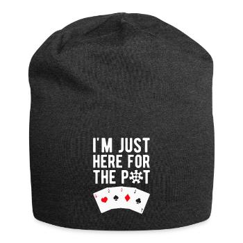 I'm Just Here For The Pot Gift Poker Player - Jersey Beanie - charcoal grey - Front