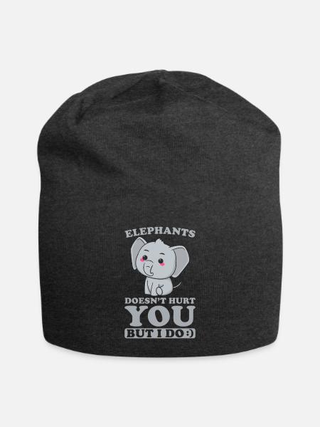 Elephants doesnt hurt you but I do - Jersey-Beanie - Anthrazit