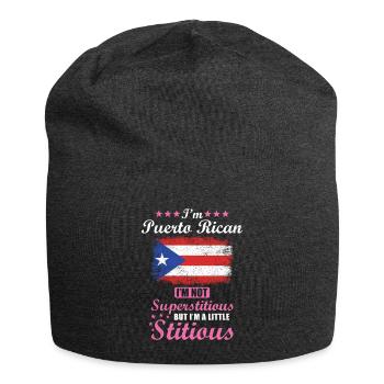 Puerto Rican Gift Funny Saying Puerto - Jersey Beanie - charcoal grey - Front