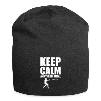 Keep Calm And Throw Metal Shirt Geschenk - Jersey-Beanie - Anthrazit - Vorne