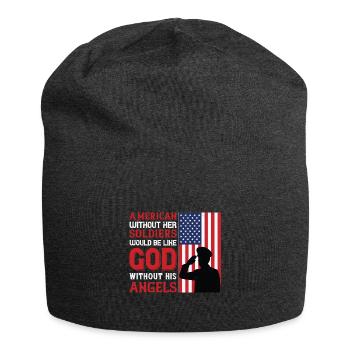 American without her soldiers would be like God - Jersey Beanie - charcoal grey - Front