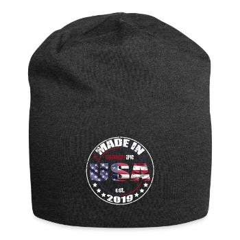 Birthday Saying Born USA 2019 - Jersey Beanie - charcoal grey - Front