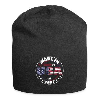 Birthday saying born USA 1987 - Jersey Beanie - charcoal grey - Front