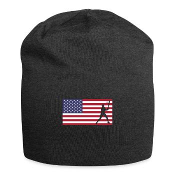 USA Flagge Amerika Fahne Baseball Shirt - Jersey-Beanie - Anthrazit - Vorne