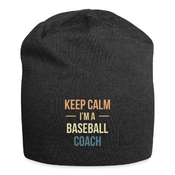 Keep Calm I ́m A Baseball Coach Shirt - Jersey Beanie - charcoal grey - Front