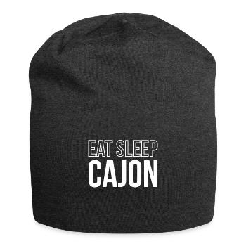 Eat Sleep Cajon Shirt Geschenk - Jersey-Beanie - Anthrazit - Vorne