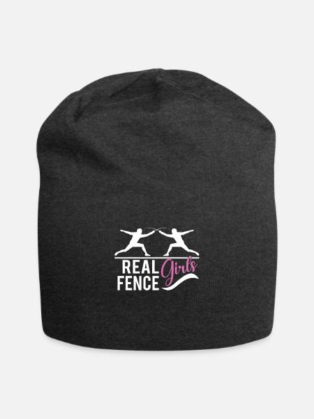 Female Fencing Girl Fencer Fence - Jersey-Beanie - Anthrazit