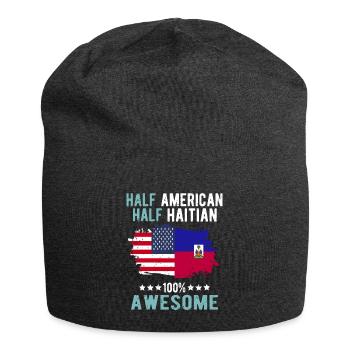 Half American, half Haitian - Jersey Beanie - charcoal grey - Front