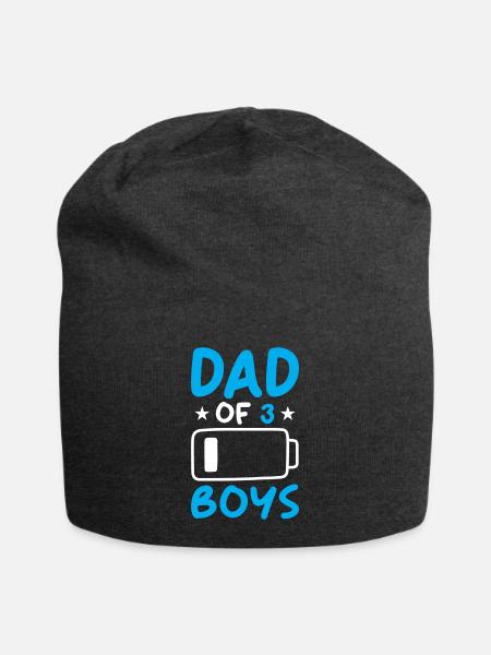 Dad of 3 Boys - Jersey-Beanie - Anthrazit