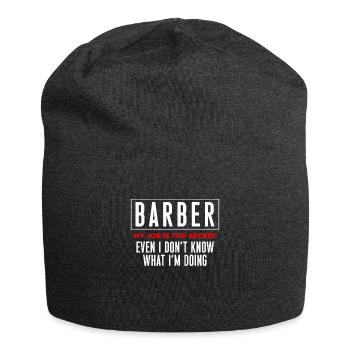 Baber Shirt Cadeau Barbe Coiffeur - Bonnet en jersey - charbon - Devant