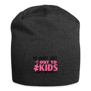Je suis de tout cœur avec les enfants autistes - Bonnet en jersey - charbon - Devant