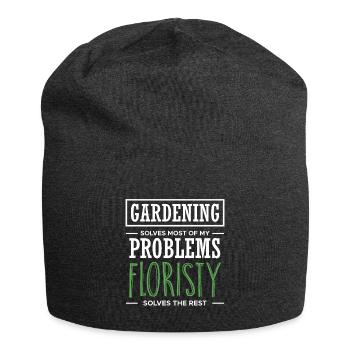 Gardening Solves Most Of My Problems Floristy - Jersey-Beanie - Anthrazit - Vorne