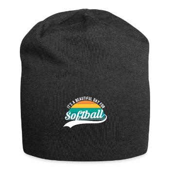 C’est une belle journée pour un cadeau de chemise de softball - Bonnet en jersey - charbon - Devant