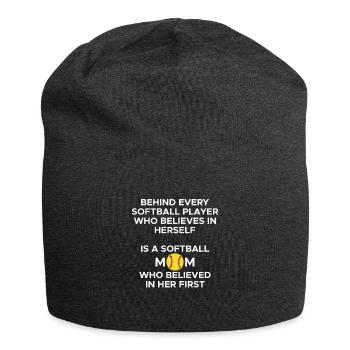 Behind Every Softball Player... Mom Mutter - Jersey-Beanie - Anthrazit - Vorne