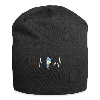 Heartbeat Design Argentine Flag Argentina - Jersey Beanie - charcoal grey - Front