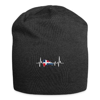 Heartbeat Design Flag Dominican Republic - Jersey Beanie - charcoal grey - Front