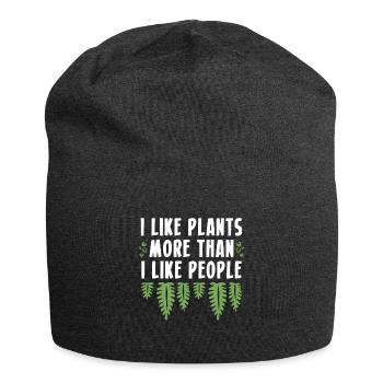 I Like Plants More Than I Like People Shirt - Jersey-Beanie - Anthrazit - Vorne