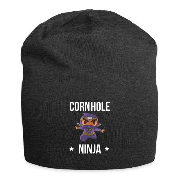 Cornhole Ninja Shirt Cadeau - Bonnet en jersey - charbon - Devant