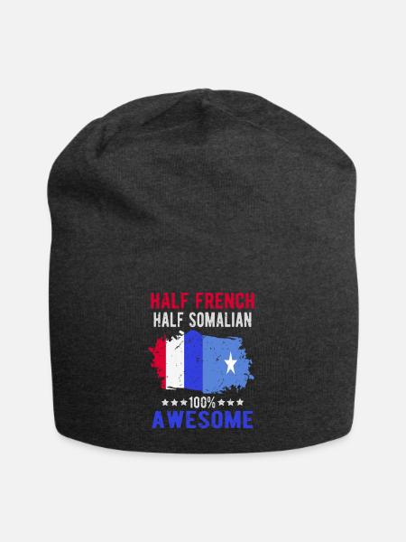 Halb Franzose Halb Somalier - Jersey-Beanie - Anthrazit