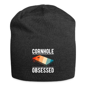 Cornhole Obsessed Gift Shirt - Jersey Beanie - charcoal grey - Front
