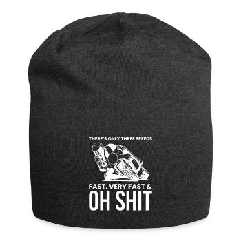 Three Speeds Fast,Very Fast And Oh Shit - Jersey Beanie - charcoal grey - Front
