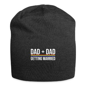 Dad + Dad Getting Married Officiant Shirt Gift - Jersey Beanie - charcoal grey - Front
