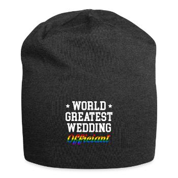 World Greatest Wedding Officiant LGBT Shirt - Jersey Beanie - charcoal grey - Front
