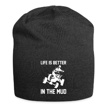 La vie est meilleure dans la chemise Mud Quad Rider - Bonnet en jersey - charbon - Devant