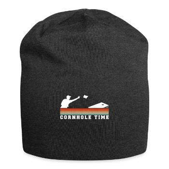 Cornhole Time Vintage Retro Gift - Jersey Beanie - charcoal grey - Front
