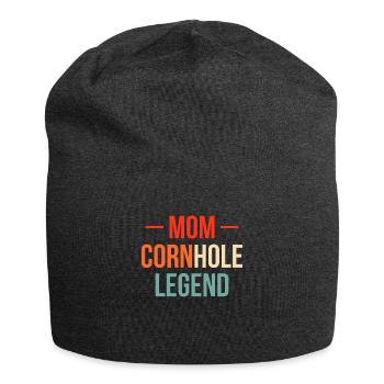 Mom Cornhole Legend Shirt Gift - Jersey Beanie - charcoal grey - Front