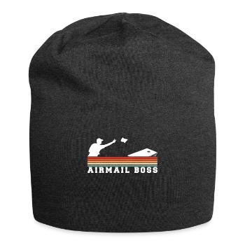 Airmail Boss Vintage Retro Cornhole Shirt - Jersey Beanie - charcoal grey - Front