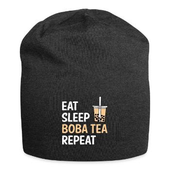 Manger Dormir Boba Thé Répéter Chemise Cadeau - Bonnet en jersey - charbon - Devant