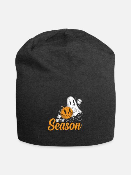 Tis The Season Halloween Kürbis Geist Gespenst - Jersey-Beanie - Anthrazit