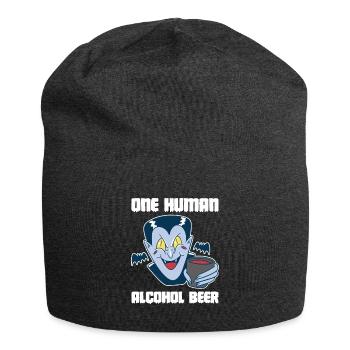 One Human Alcohol Beer Vampir Shirt - Jersey-Beanie - Anthrazit - Vorne