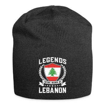 Vintage Design Libanesische Flagge Libanon - Jersey-Beanie - Anthrazit - Vorne