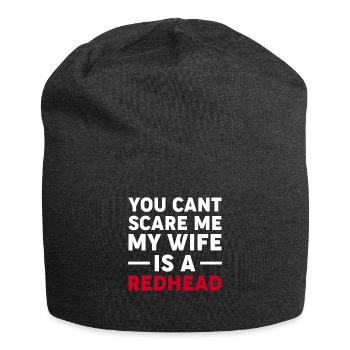 You Cant Scare Me My Wife Is A Readhead Shirt - Jersey Beanie - charcoal grey - Front