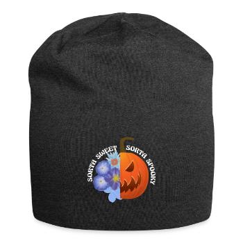 Sorta Sweet Sorta Spooky Pumpkin Halloween - Jersey Beanie - charcoal grey - Front