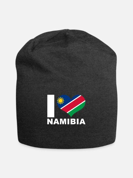 Ich liebe Namibia Herz Flagge Namibia - Jersey-Beanie - Anthrazit