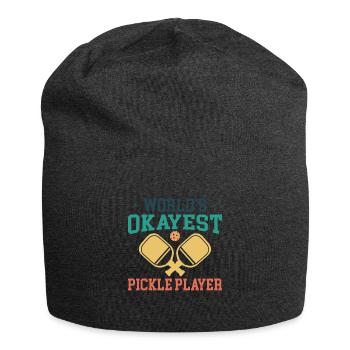 World Okayest Pickle Ball Player - Jersey Beanie - charcoal grey - Front