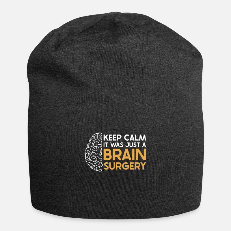 Brain Surgery Joke Brain Surgery Awareness Gift - Jersey Beanie - charcoal grey