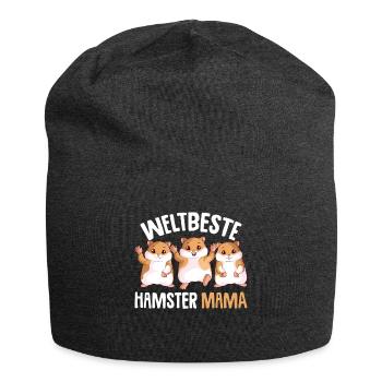 Hamster Mama Goldhamster Damen - Jersey-Beanie - Anthrazit - Vorne