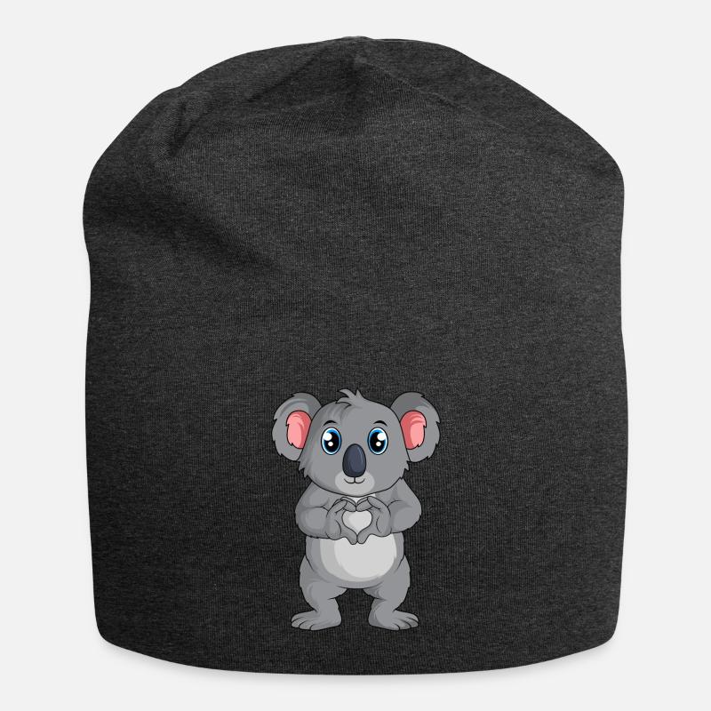 Koala Koalabär Mädchen Damen Kinder - Jersey-Beanie - Anthrazit