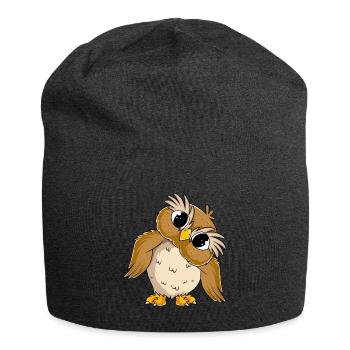 Eulen Liebhaber Mädchen Kinder Eule - Jersey-Beanie - Anthrazit - Vorne
