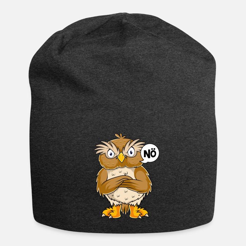 Eulen Nö Kinder Jungen Mädchen Eule - Jersey-Beanie - Anthrazit