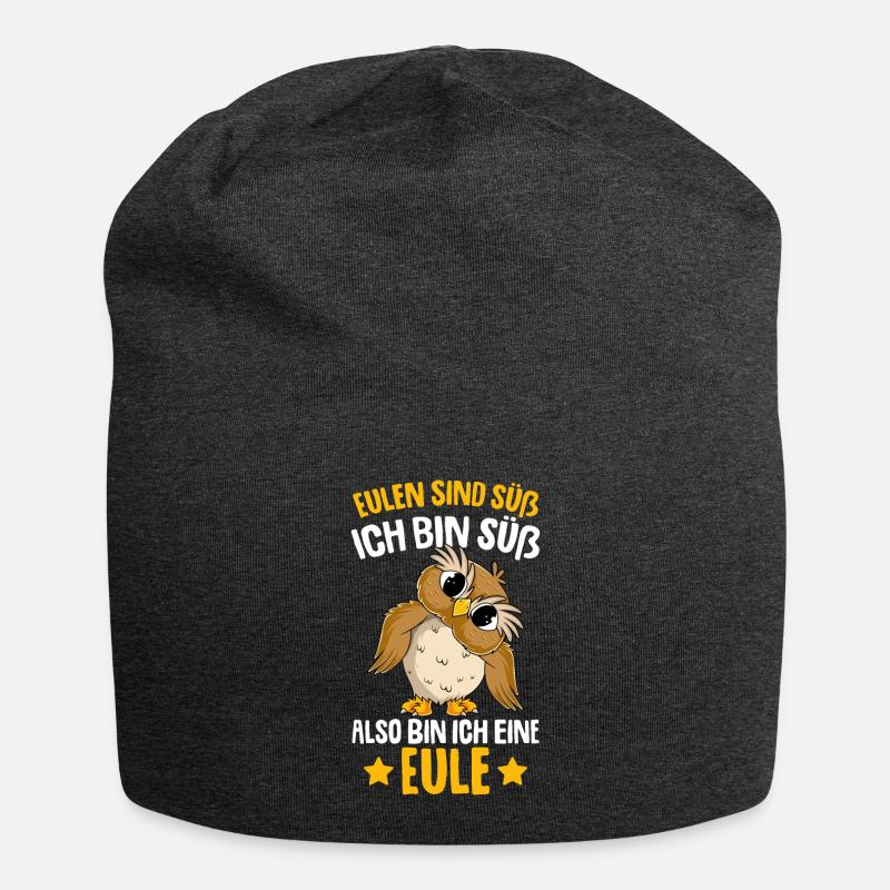 Eulen sind süß Kinder Mädchen Eule - Jersey-Beanie - Anthrazit