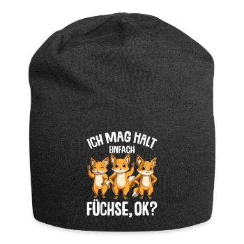 Ich mag halt Füchse Kinder Mädchen Jungen Fuchs - Jersey-Beanie - Anthrazit - Vorne