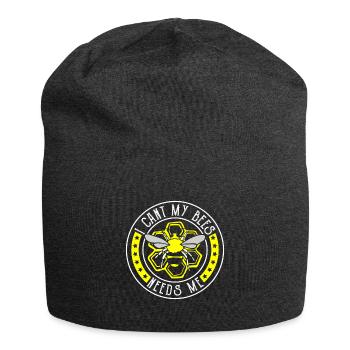 I Cant My Bees Needs Me Shirt Beekeeper Gift - Jersey Beanie - charcoal grey - Front